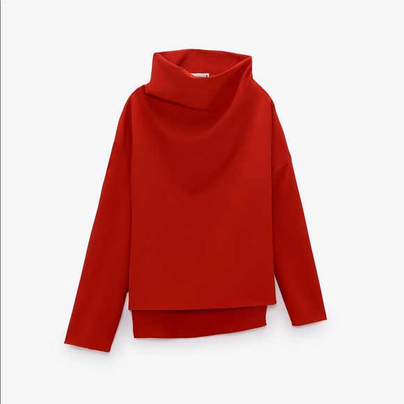 Zara Tops - Zara intense red cowl neck top